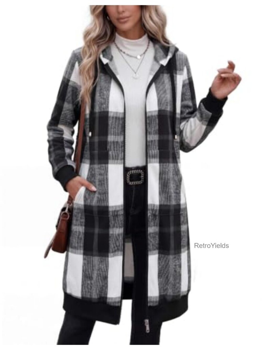Oversized Long Fleece Zip Up Hooded Sweatshirt Women's Trendy Duster Cardigan